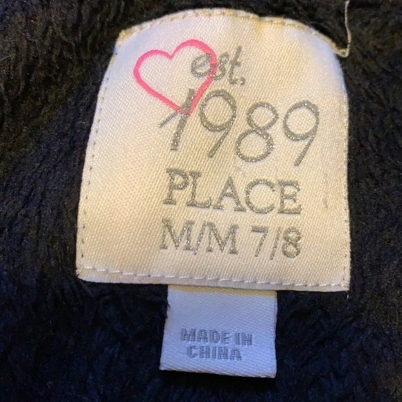 The Children’s Place Soft Fuzzy Black Jacket - Girl’s Size 7/8 - Picture 8 of 8